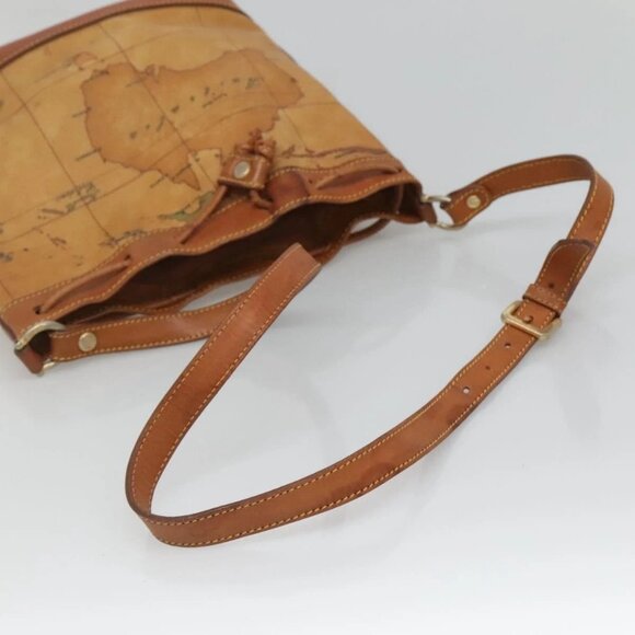 PRIMA CLASSE Shoulder Bag Leather PVC Beige Gold Auth am8596 - Picture 8 of 16